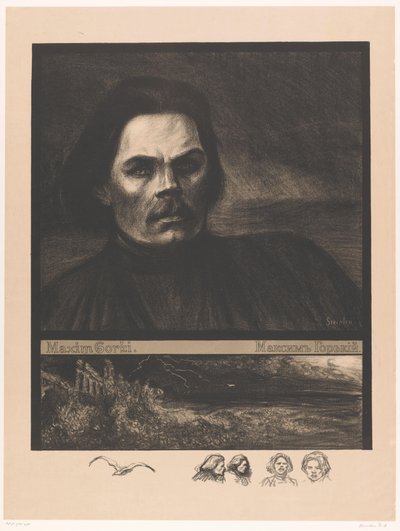 Portret van Maksim Gorki door Théophile Alexandre Steinlen
