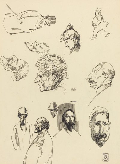Studies van Figuren en Hoofden door Théophile Alexandre Steinlen
