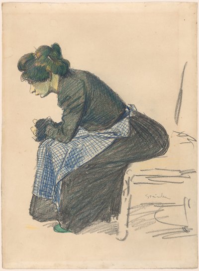 Studie van een vrouw, eind 19e-begin 20e eeuw door Théophile Alexandre Steinlen