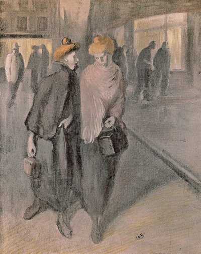 Werkende vrouwen, rond 1900 (tekening) door Théophile Alexandre Steinlen