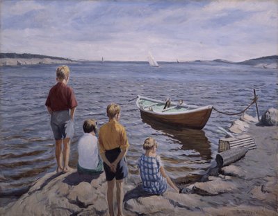 Kinderen aan de kade door Thorvald Torgersen