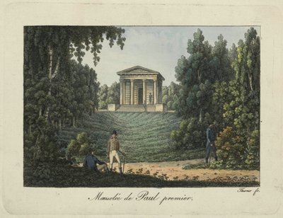 De tempel van Paul I of het mausoleum van Paul I in het park van Pavlovsk door Thurner