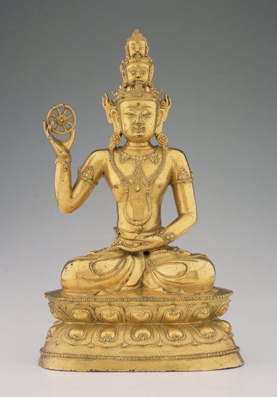 Vajrasattvadhatu Lokesvara (verguld koperlegering) door Tibetan School