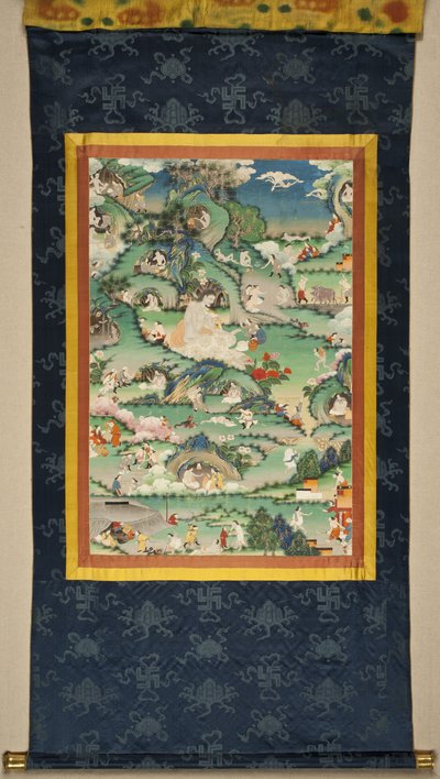 Een scène uit het leven van Milarepa Thangka door Tibetan culture
