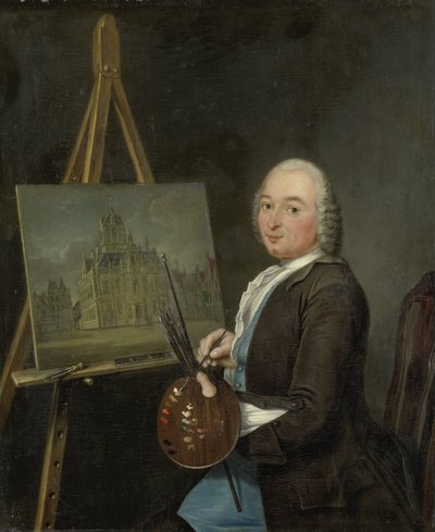 Portret van Jan ten Compe, Schilder en Kunsthandelaar in Amsterdam door Tibout Regters
