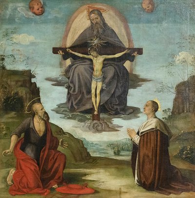 De Drie-eenheid met Sint Hiëronymus en de Zalige Colombini, c.1520 door Timoteo Viti