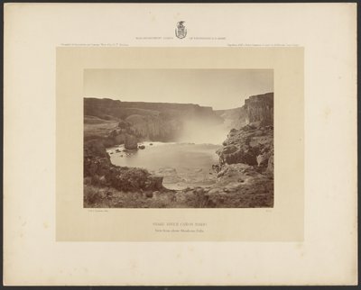 Snake River Cañon, Idaho, Uitzicht van boven Shoshone watervallen door Timothy H. OSullivan