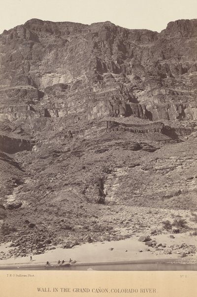 Muur in de Grand Canyon, Colorado-rivier,1871 (foto) door Timothy O