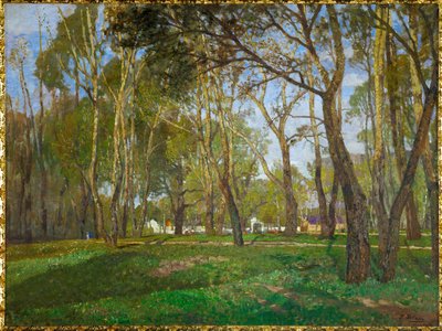 Prater tuinen in Wenen (olieverf op doek) door Tina Blau