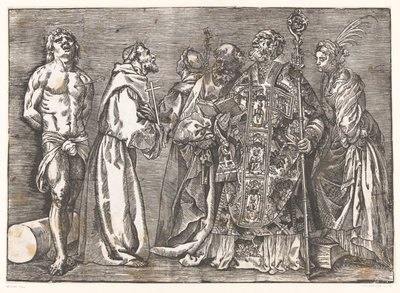 Zes staande heiligen door Titiaan