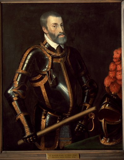 Portret van Karel V, keizer van Duitsland door Titian (c.1488 1576) (manner of)