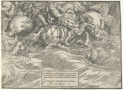 De onderdompeling van het leger van de Farao in de Rode Zee door Titian