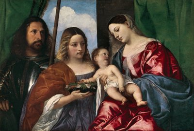 De Maagd en het Kind met Sint Dorothea en Sint Joris door Tiziano Vecelli