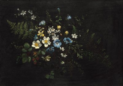 Tros bloemen en varens door Titian Ramsay Peale