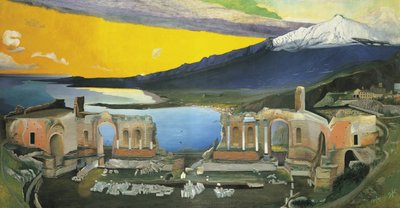 Ruïnes van het Griekse theater in Taormina door Tivadar Csontváry Kosztka