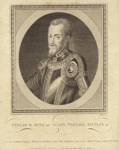 Koning Filips II van Spanje door Tiziano Vecelli