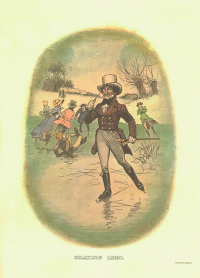 Schaatsen, 1820, ca. 1910 door Tom Browne