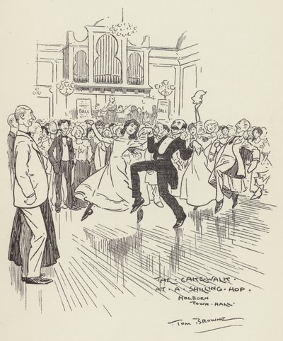 De Cake Walk op een Shilling Hop, Holborn Town Hall door Tom Browne