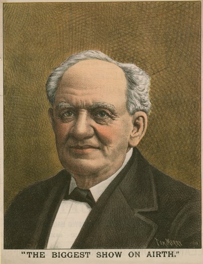 Portret van P T Barnum, The Biggest Show on Earth door Tom Merry