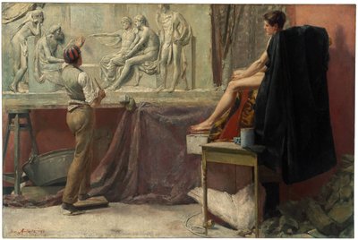 Het atelier van de beeldhouwer door Tom Roberts