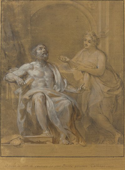Homerus en Calliope door Tommaso Conca