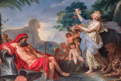 Rivier de Nijl en godin Cybele 1779 - 1780, fresco door Tommaso Conca