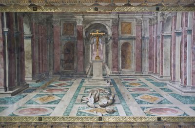 De Triomf van het Christendom, in de Kamer van Constantijn, Raphael Rooms, ca. 1585 door Tommaso Laureti