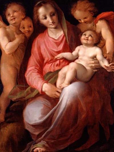Madonna en kind met de jonge St. Johannes, 1570 door Tommaso Manzuoli