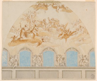 Project voor een Fresco in de Koepel van de Kathedraal in Citta di Castello door Tommaso Maria Conca