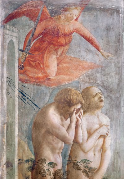 Adam en Eva Verdreven uit het Paradijs, ca. 1427 (detail) door Tommaso Masaccio