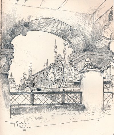 Colonnade bij de Pont des Invalides, c1900 door Tony Grubhofer