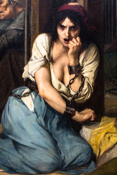 Dokter Pinel bevrijdt de krankzinnigen in Salpêtrière in 1795 door Tony Robert-Fleury