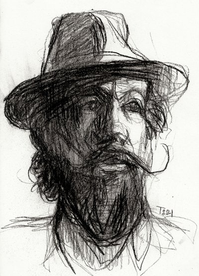 Indrukwekkend portret van een man met baard door Tore Bahnson