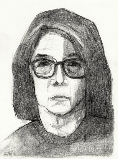 Portret van een peinzende vrouw door Tore Bahnson