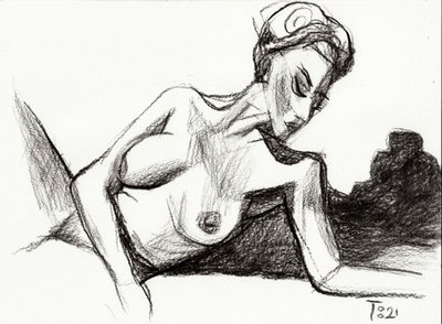Sensuele naaktschets door Tore Bahnson