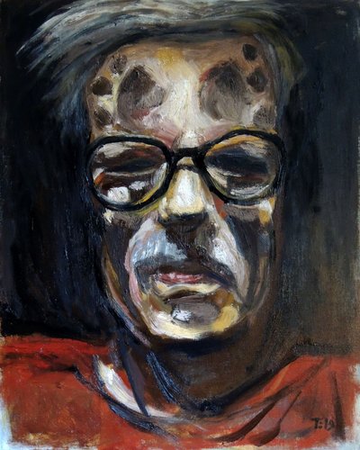 Portret van een sombere man door Tore Bahnson