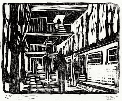 Metrostation in de stad door Tore Bahnson