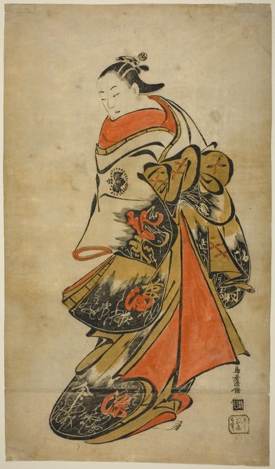 De acteur Fujimura Handayu II als Oiso no Tora door Torii Kiyomasu I