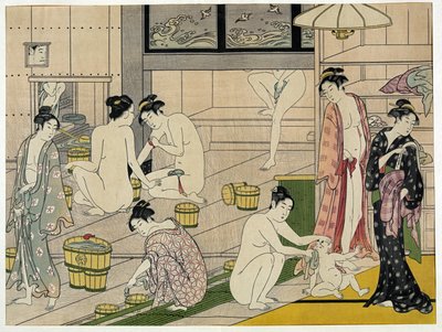Het badhuis voor vrouwen door Torii Kiyonaga