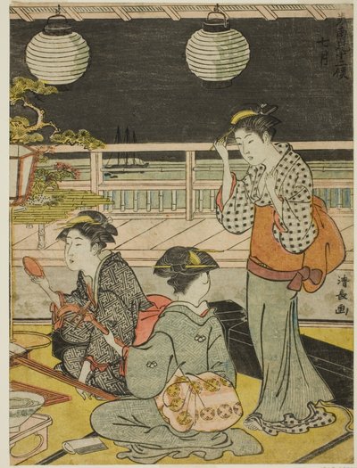De Zevende Maand (Shichigatsu), uit de serie "Twaalf Maanden in het Zuiden (Minami juni ko)" door Torii Kiyonaga