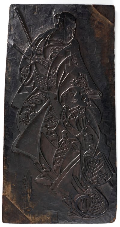 Ontwerp van twee figuren, een man en een meisje, Edo-periode, ca. 1685-1729 door Torii Kiyonobu I