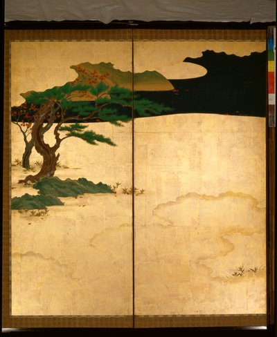 Zesdelig scherm met verhalen van Ise door Tosa Mitsuoki