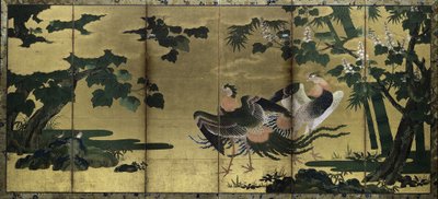 Feniksen en Paulownia, eind 1500s door Tosa Mitsuyoshi