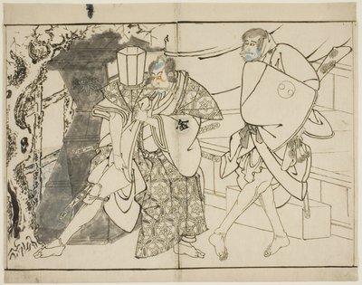 De acteurs Arashi Ryuzo en Morita Kanya VIII door Toshusai Sharaku