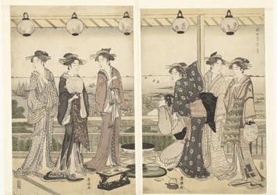 Zomer tafereel door Toyokuni (II) , Utagawa