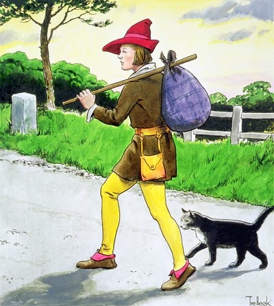 Dick Whittington (1358-1423) en zijn kat, uit 