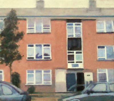 Een plek om te wonen 47, 2012 (olieverf op multiplex) door Trevor Burgess