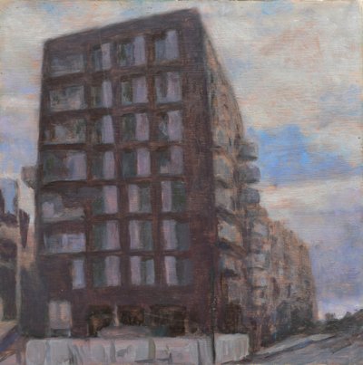 Een plek om te wonen 60, 2013 (olieverf op multiplex) door Trevor Burgess