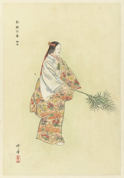 Acteur in het No theaterstuk Hanjo door Tsukioka Kogyo