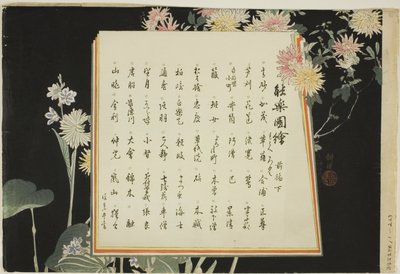 Indexpagina, prenten .51-.100 (Vol.1), uit de serie "Afbeeldingen van No-uitvoeringen (Nogaku Zue)" door Tsukioka Kogyo